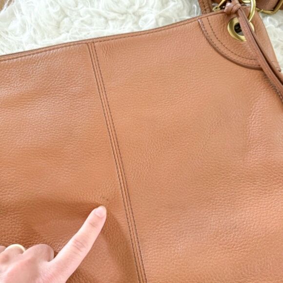 Fossil Karli Large Leather Hobo Style Shoulder Bag - Red Tan Multi - Picture 4 of 9